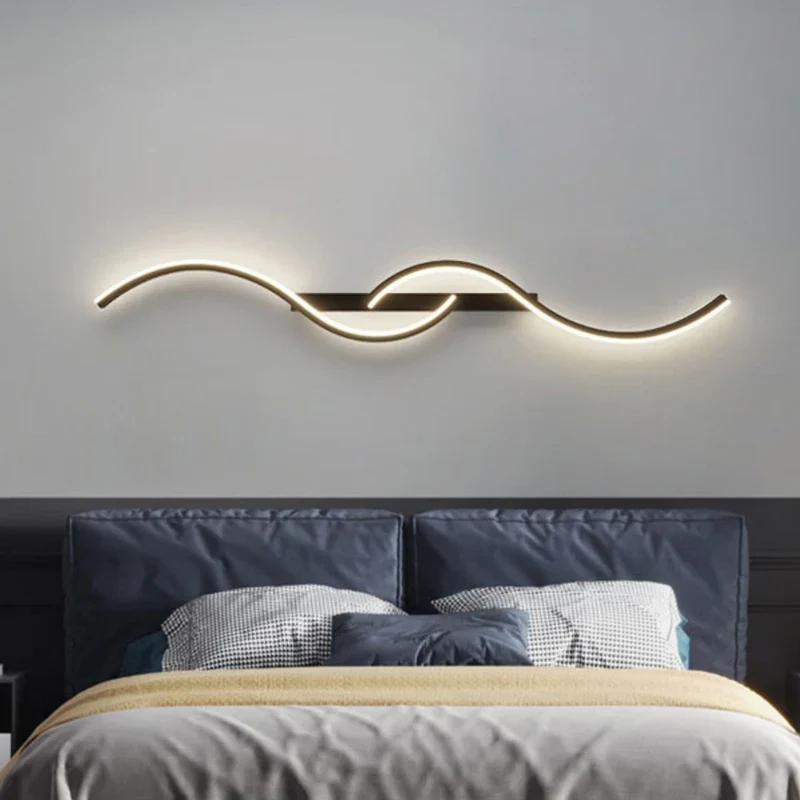 Moderne Minimalistische LED Streifen Wandleuchte für Schlafzimmer und Wohnzimmer