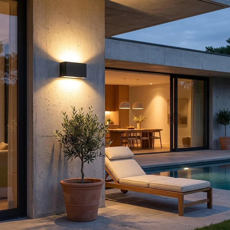 Moderne Aluminium LED Außenwandleuchte Wasserdicht für Garten Terrasse und Fassade