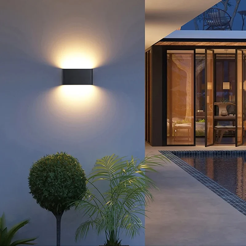Moderne Aluminium LED Außenwandleuchte Wasserdicht für Garten Terrasse und Fassade