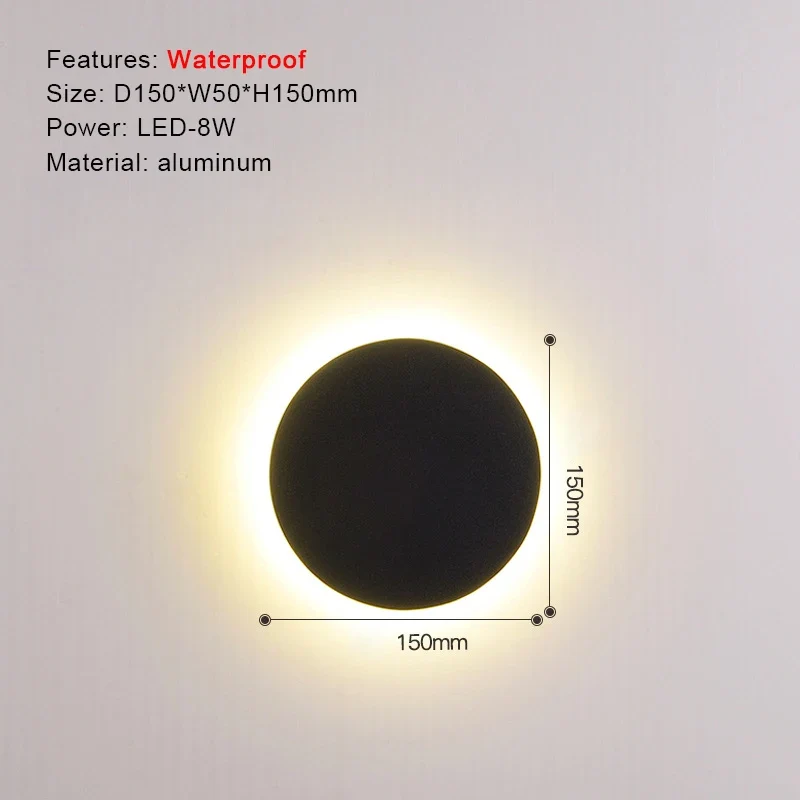 Moderne Aluminium LED Außenwandleuchte Wasserdicht für Garten Terrasse und Fassade