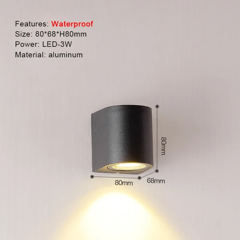 Moderne Aluminium LED Außenwandleuchte Wasserdicht für Garten Terrasse und Fassade