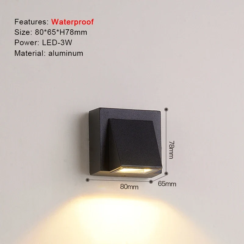 Moderne Aluminium LED Außenwandleuchte Wasserdicht für Garten Terrasse und Fassade