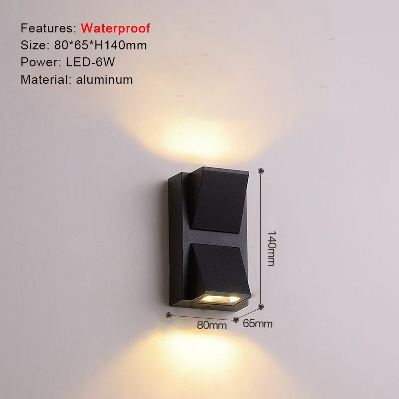Moderne Aluminium LED Außenwandleuchte Wasserdicht für Garten Terrasse und Fassade