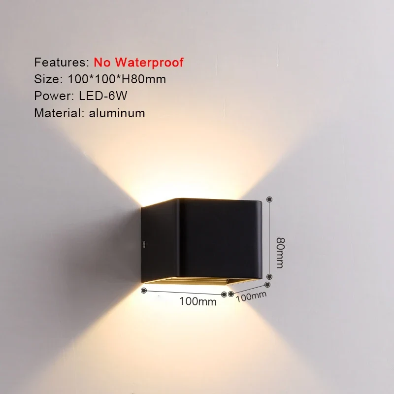 Moderne Aluminium LED Außenwandleuchte Wasserdicht für Garten Terrasse und Fassade