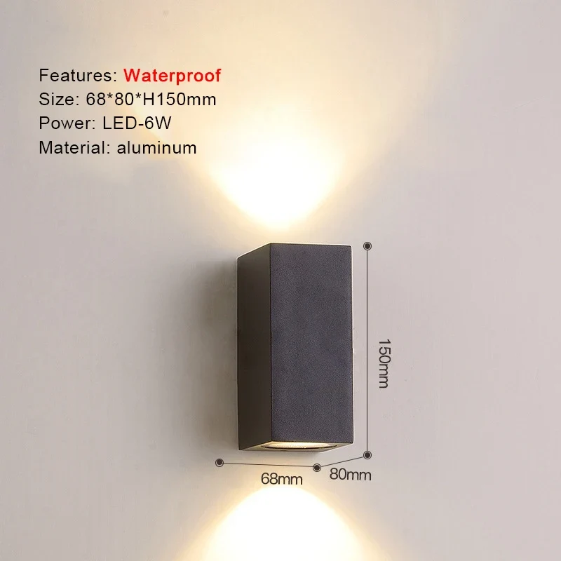 Moderne Aluminium LED Außenwandleuchte Wasserdicht für Garten Terrasse und Fassade