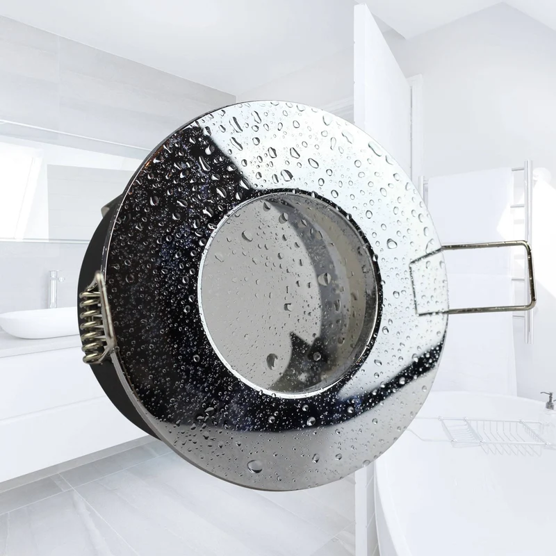 Einbaurahmen GU10 MR16 IP44 rund Badezimmer Rahmen Einbaustrahlerußen 75mm Spot