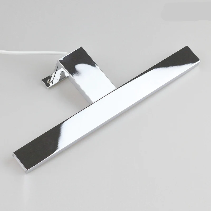 LED Spiegelleuchte Aluminium Chrom flach