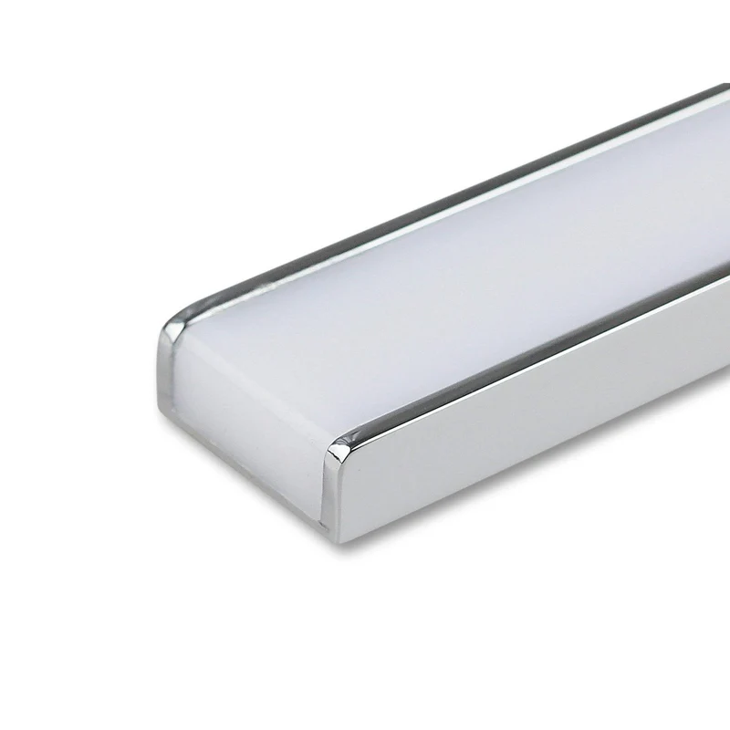 LED Spiegelleuchte Aluminium Chrom flach