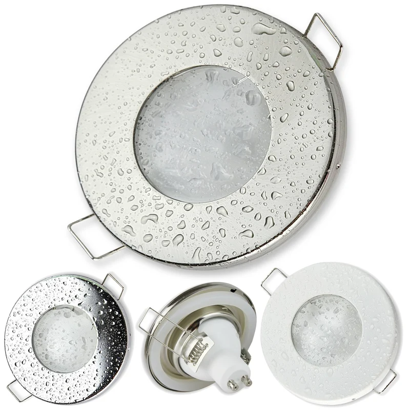 LED Einbaustrahler 230V GU10 Bad Badezimmer 9 Watt rund IP44 Feuchtraum Spot