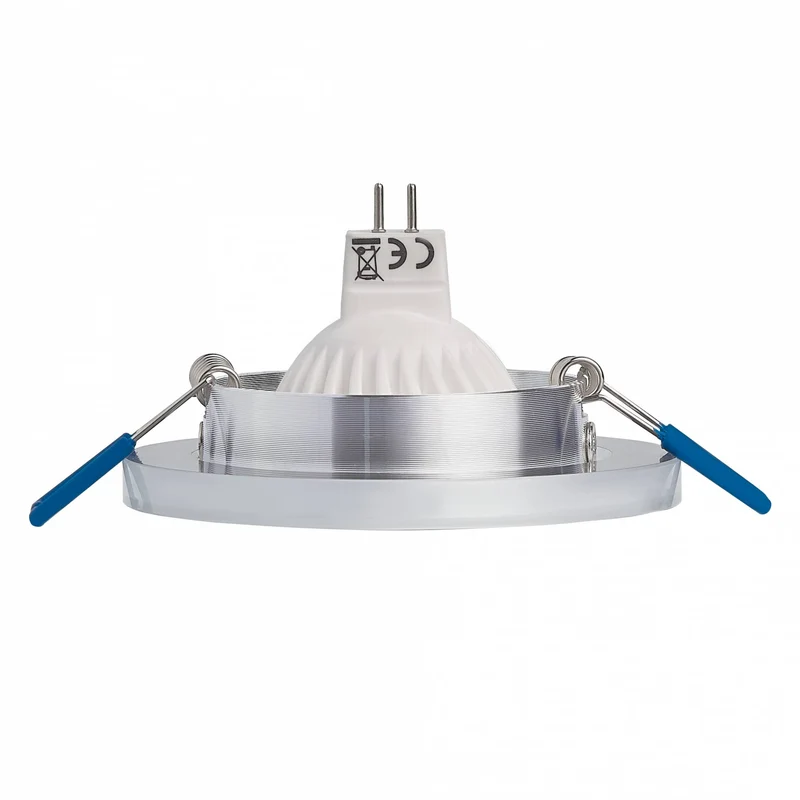 LED Einbaustrahler Glas 5-7W Deckenspot Wandleuchte 75-80mm flach Spot MR16 12V