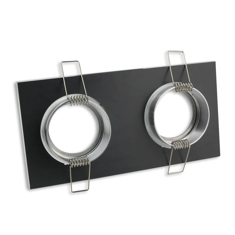 Einbaurahmen GU10 MR16 Glas eckig zweifach Rahmen Einbauleuchte Spot LED Halogen