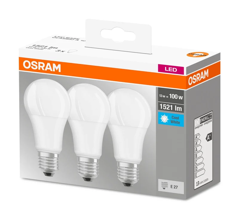 3er-Pack Osram LED Glühbirnen Base E27 Glühlampen Leuchtmittel warmweiß kaltweiß