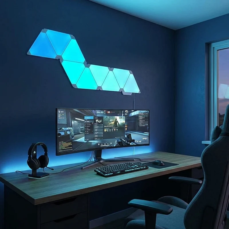Geometrische Smart RGB Wandleuchte für modernes Büro und Schlafzimmer