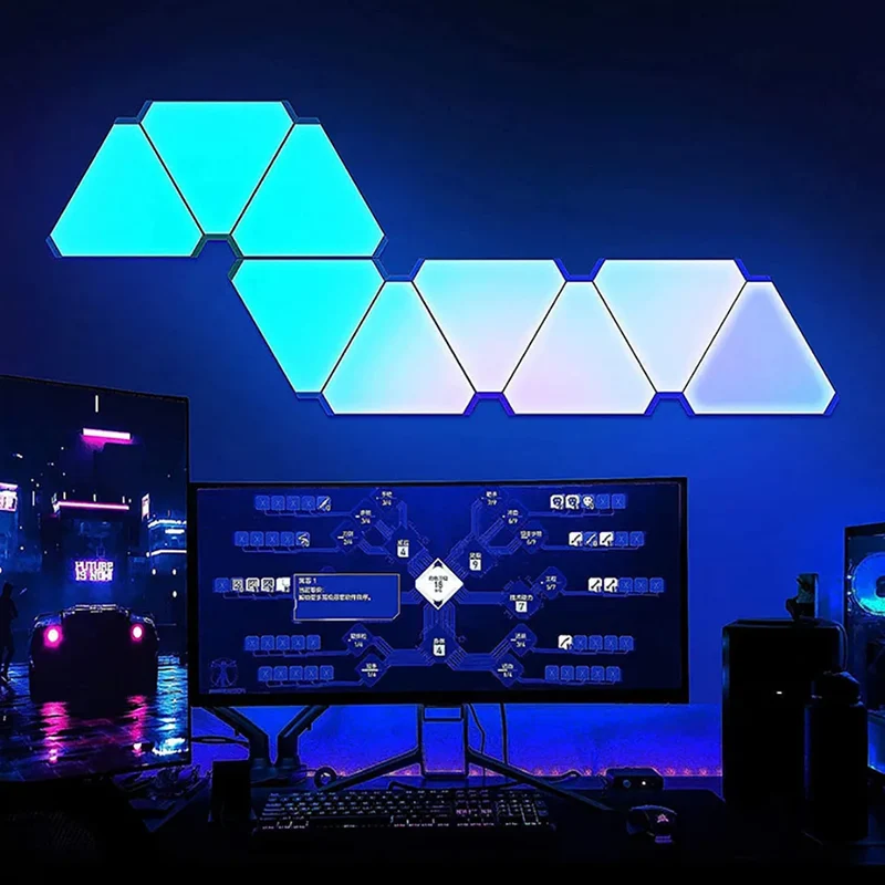 Geometrische Smart RGB Wandleuchte für modernes Büro und Schlafzimmer