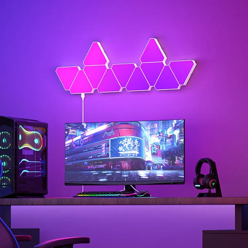 Geometrische Smart RGB Wandleuchte für modernes Büro und Schlafzimmer
