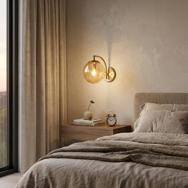 Moderne LED Farbglas Wandleuchte für Wohnzimmer und Schlafzimmer
