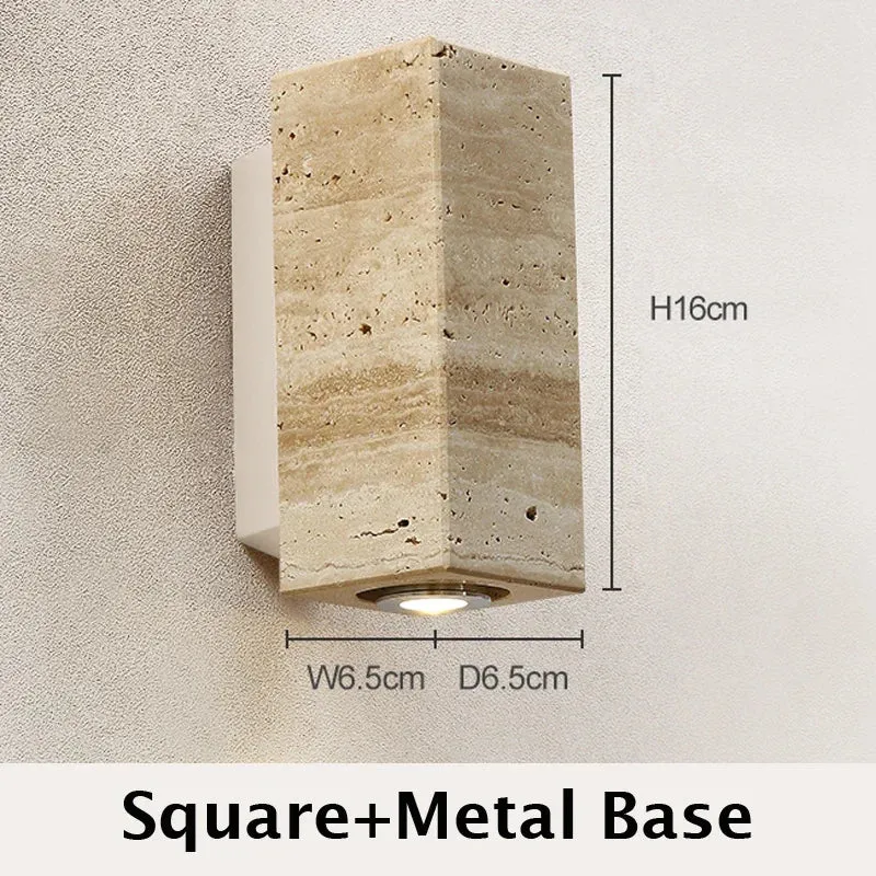 Wabi-Sabi Travertin Wandleuchte für minimalistisches Wohnzimmer und Schlafzimmer