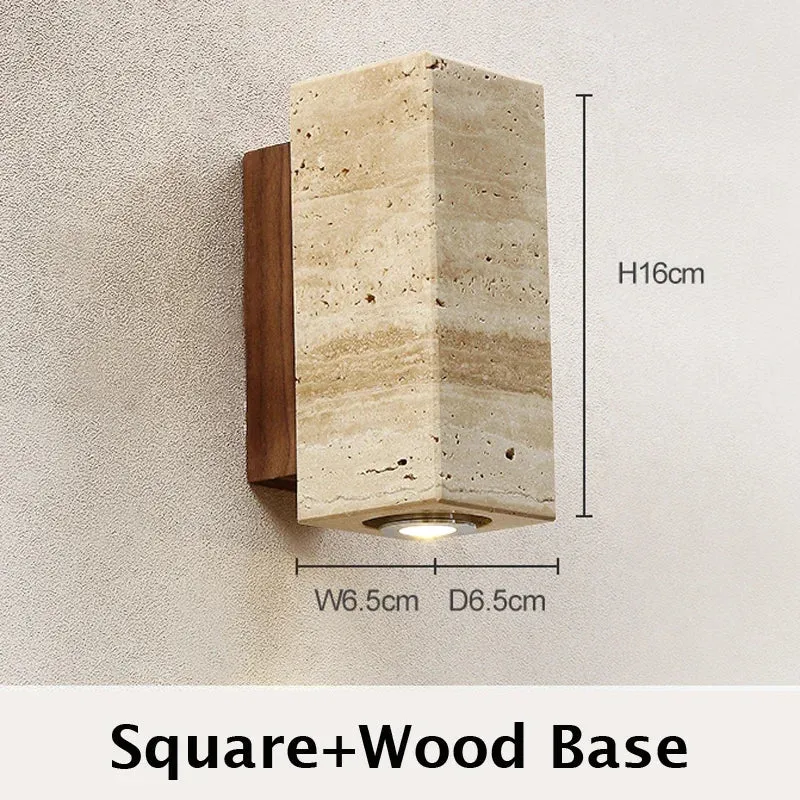 Wabi-Sabi Travertin Wandleuchte für minimalistisches Wohnzimmer und Schlafzimmer
