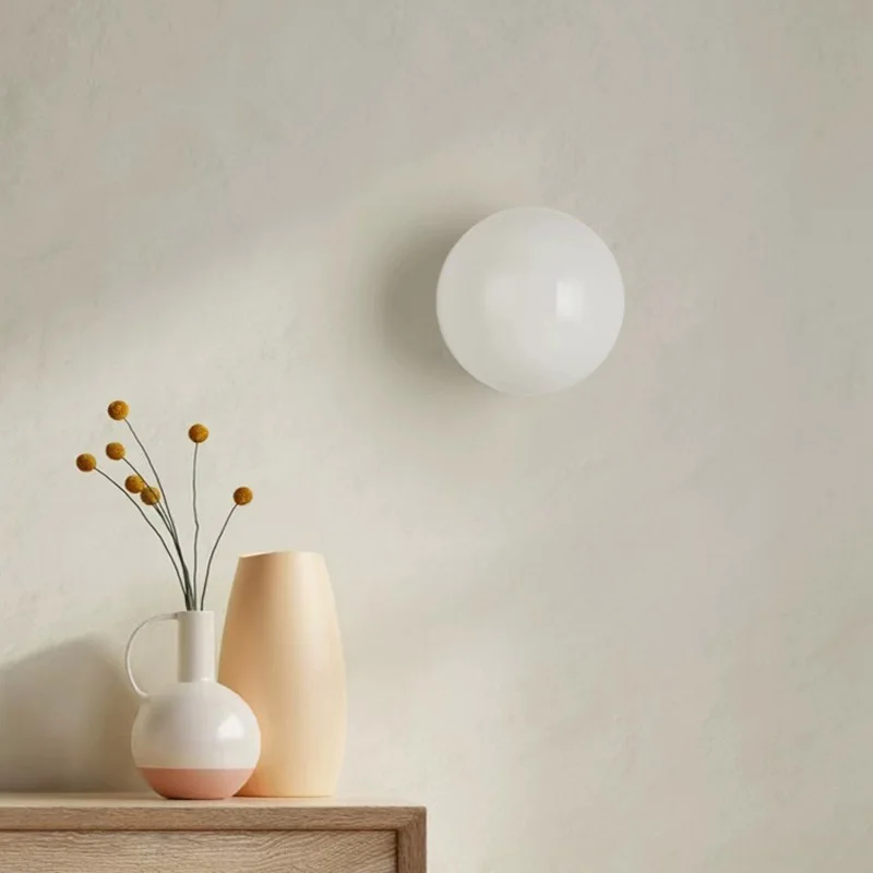 Moderne Mattglas Kugel Wandleuchte für Flur und Wohnzimmer