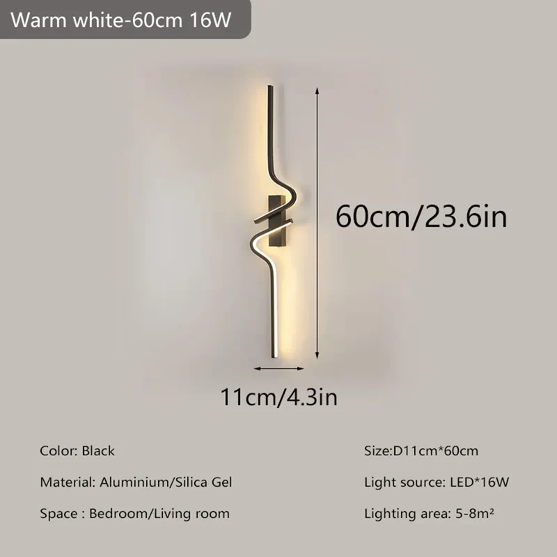 Moderne Minimalistische LED Wandleuchte für Schlafzimmer und Wohnzimmer