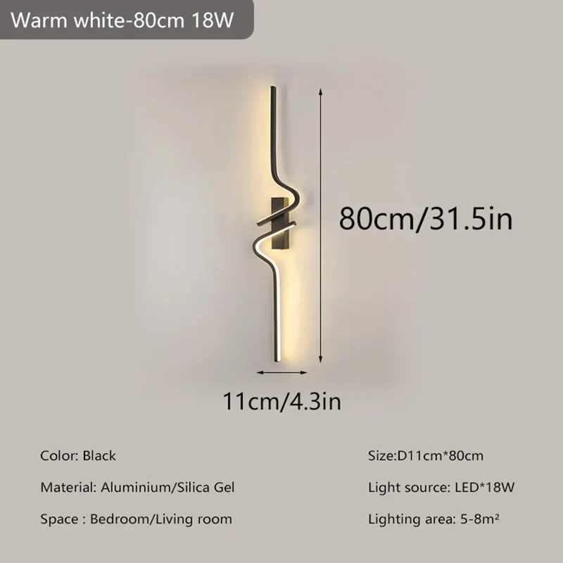 Moderne Minimalistische LED Wandleuchte für Schlafzimmer und Wohnzimmer