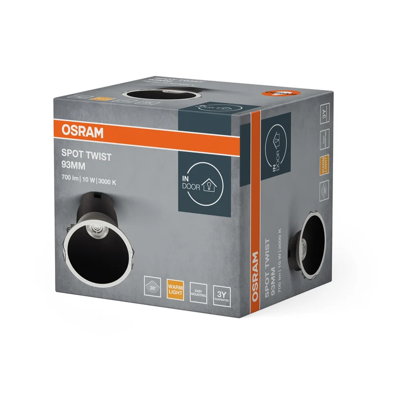 OSRAM SPOT TWIST Ø 93mm Downlight, sw, 10W, 800lm, 830 WT