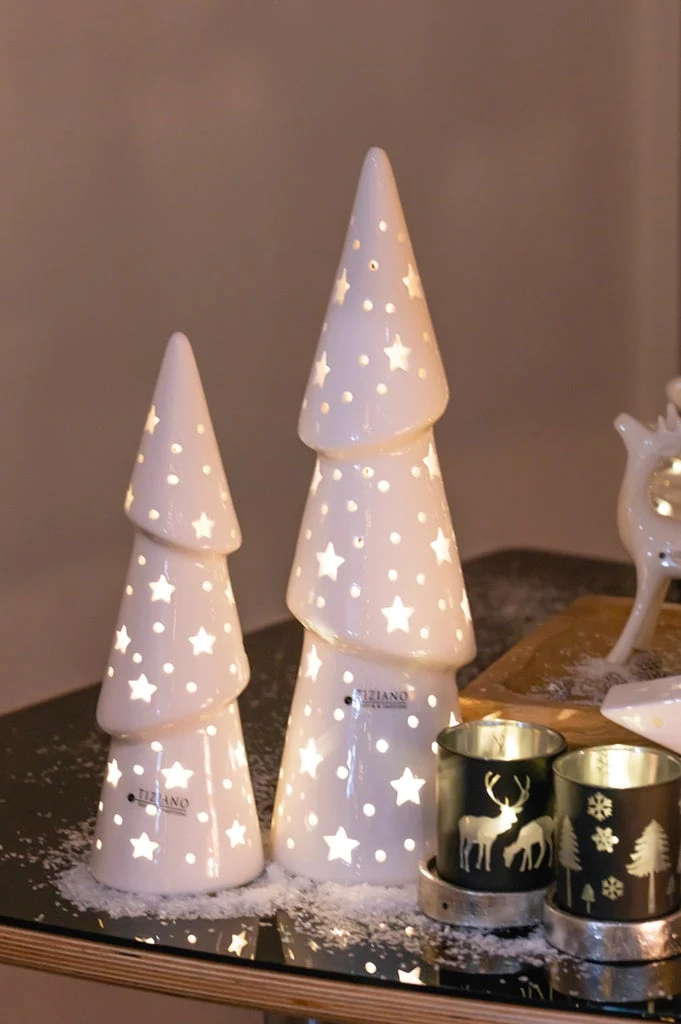 Deko Xmas Baum Venta LED weiß-creme