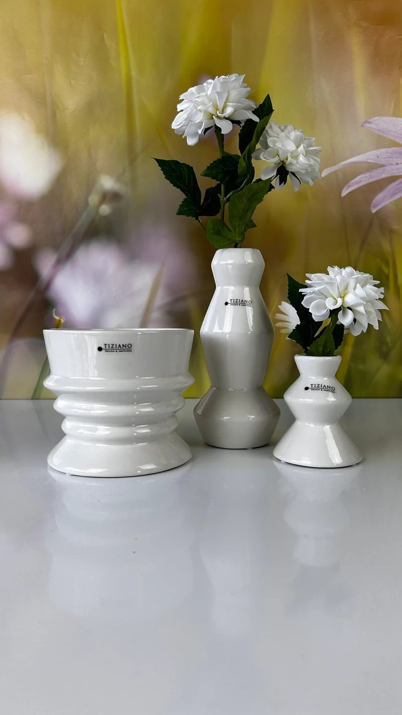 Vase Silandro creme-weiß