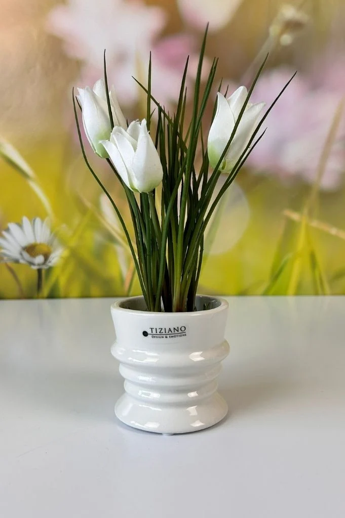 Kübel Silandro creme-weiß