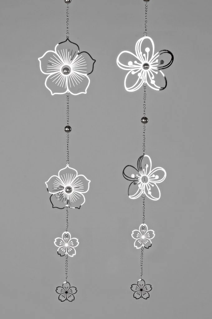 Deko Hänger Blume rund edelstahl