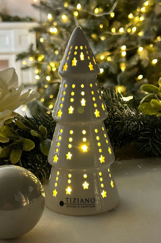 Dekobaum Calante LED creme-weiß