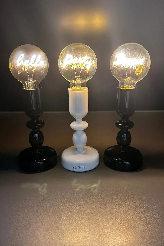 Dekolicht Savazza 27cm Glas schwarz Motiv Party