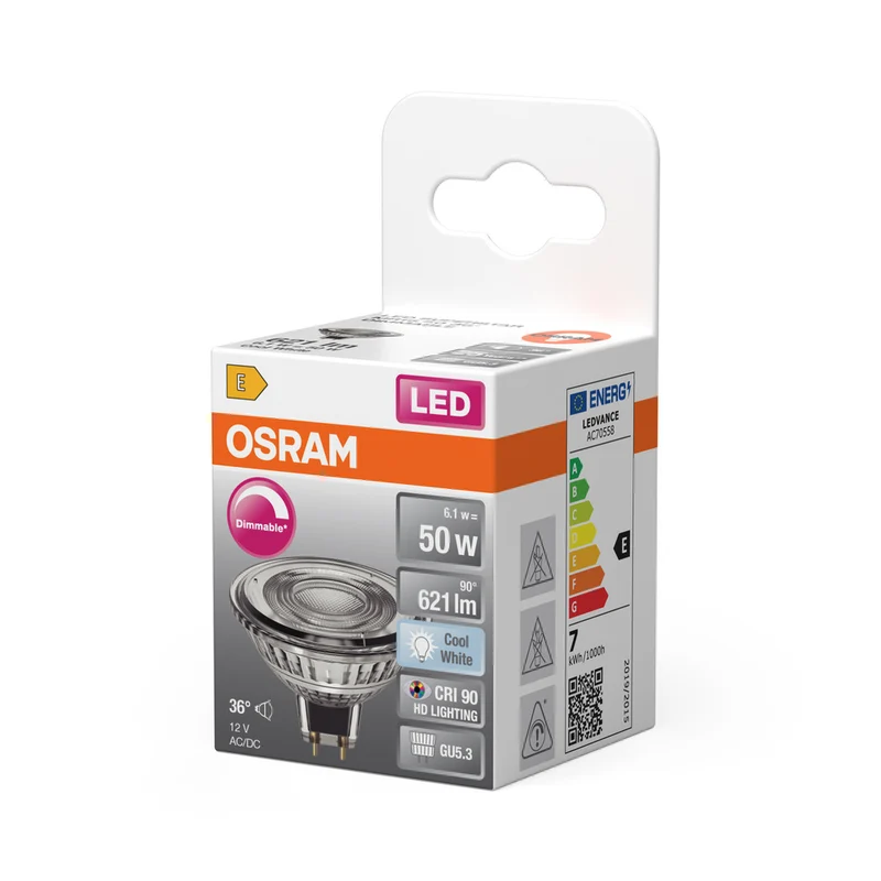 OSRAM LED Lampe LED SUPERSTAR MR16 12 V 6.8W 940 GU5.3, 621 lm, 4000 K, Kaltweiß