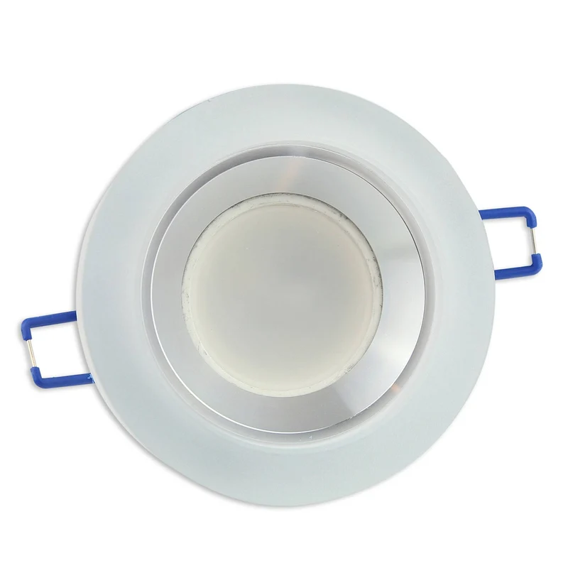 LED Einbaustrahler eckig rund aus Glas 1-9W weiß oder schwarz matt GU10 230V