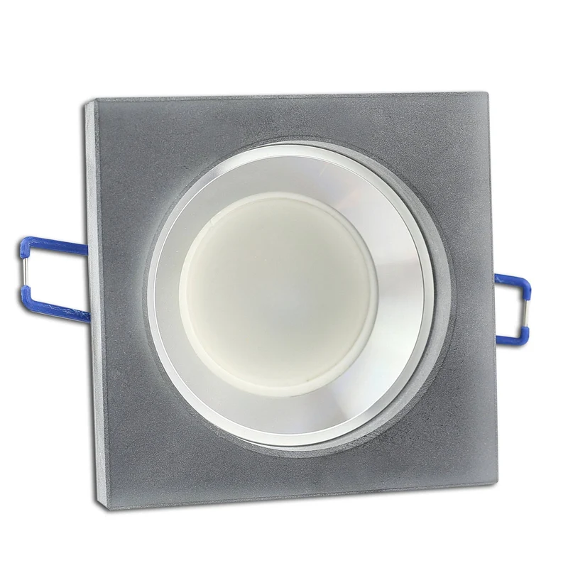 LED Einbaustrahler eckig rund aus Glas 1-9W weiß oder schwarz matt GU10 230V
