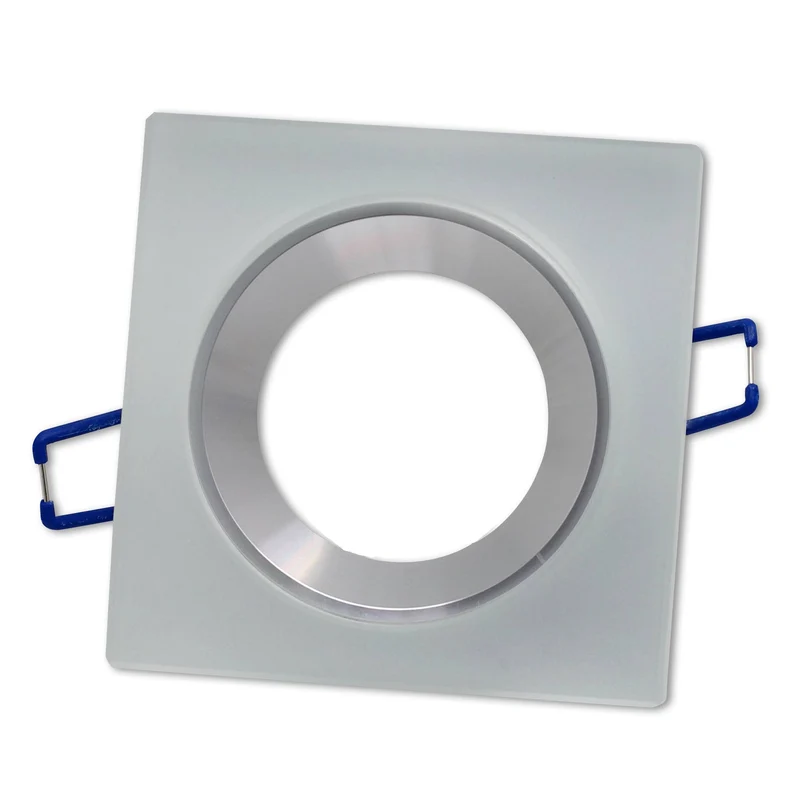 LED Einbaustrahler eckig rund aus Glas 1-9W weiß oder schwarz matt GU10 230V
