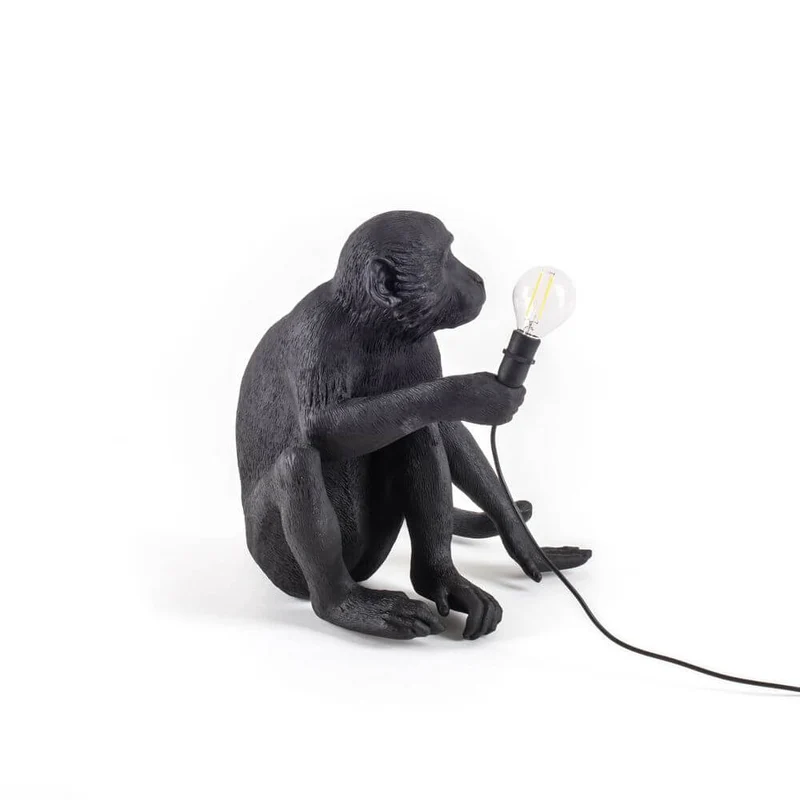 Seletti Monkey Lamp Dekoleuchte Outdoor sitzend Schwarz