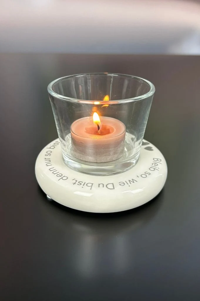 Dekolicht Lumina 10cm mit Schrift Bleib so...+Visco