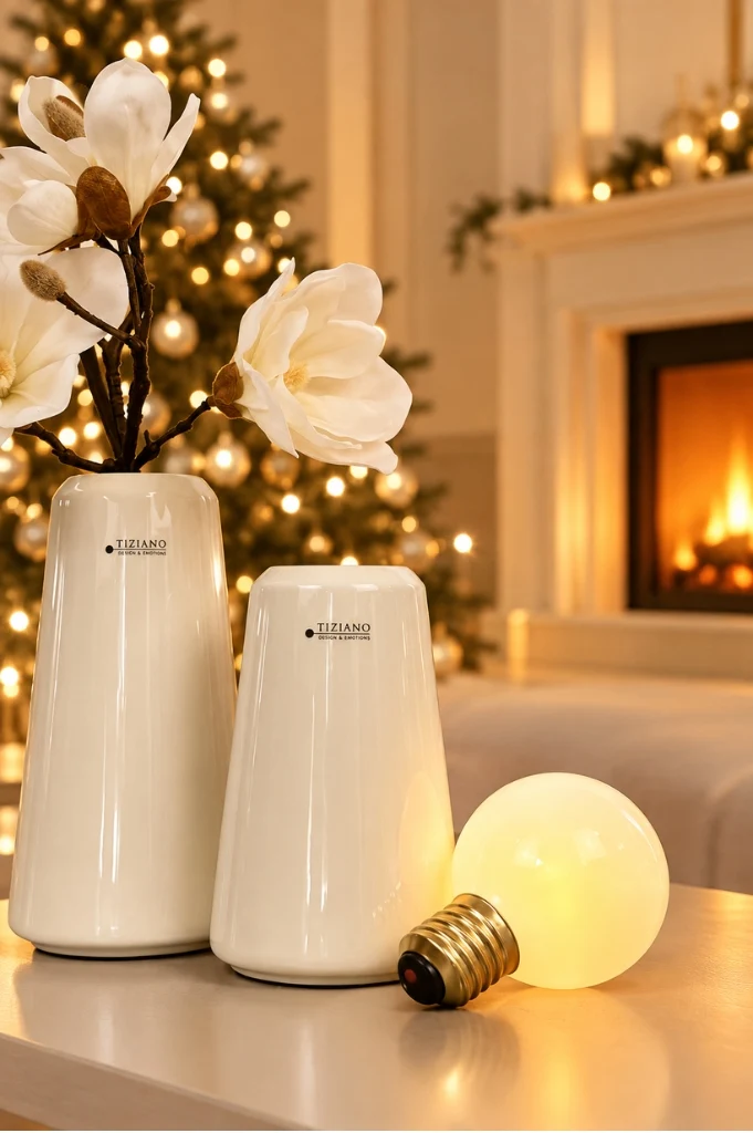 Vase Luminara creme-weiß