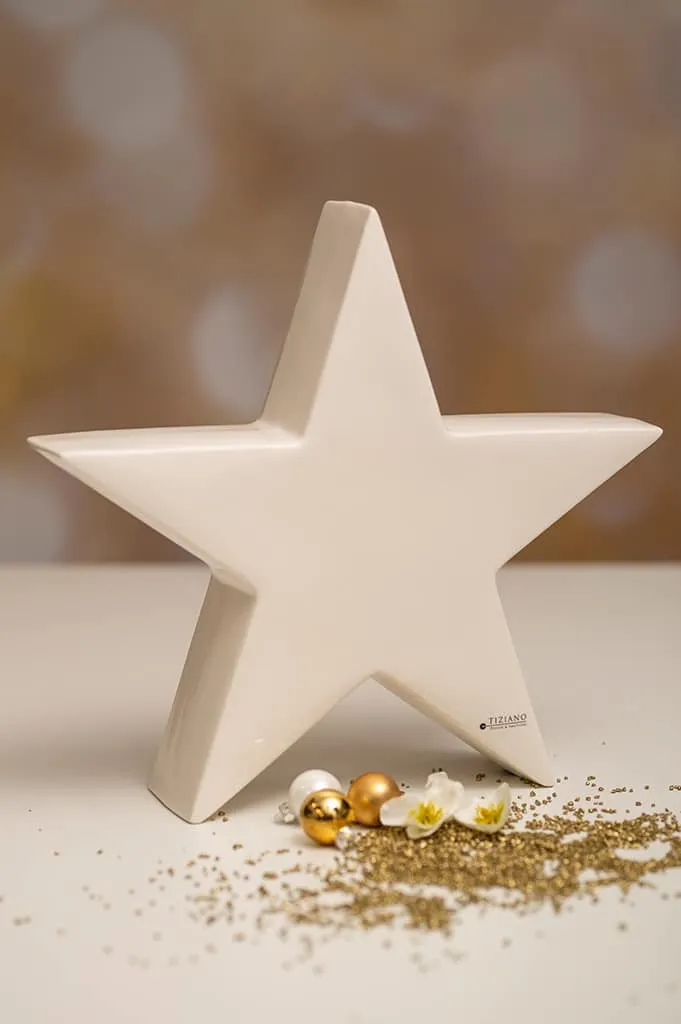 Deko Stern Cometa creme-weiß