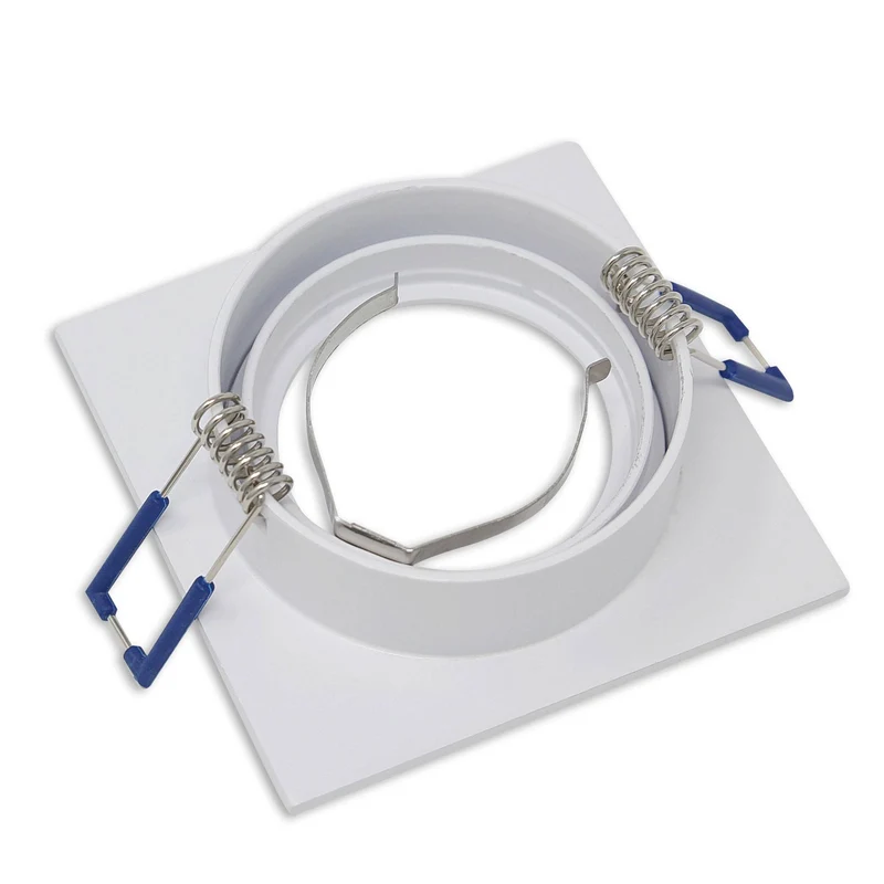 Einbaurahmen GU10 MR16 rund eckig weiß Rahmen Einbaustrahler Ø75mm Bohrloch