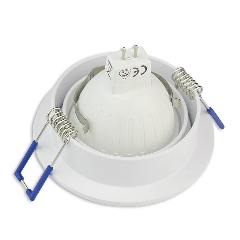 Einbaurahmen GU10 MR16 rund eckig weiß Rahmen Einbaustrahler Ø75mm Bohrloch
