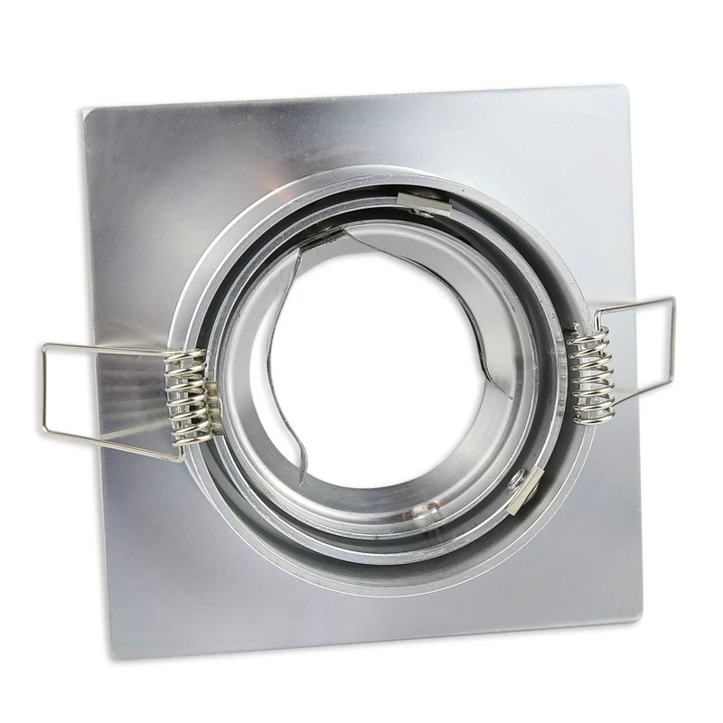 Einbaurahmen GU10 MR16 schwenkbar eckig Gehäuse Einbaustrahler Ø75-82mm Bohrloch Spot LED Halogen
