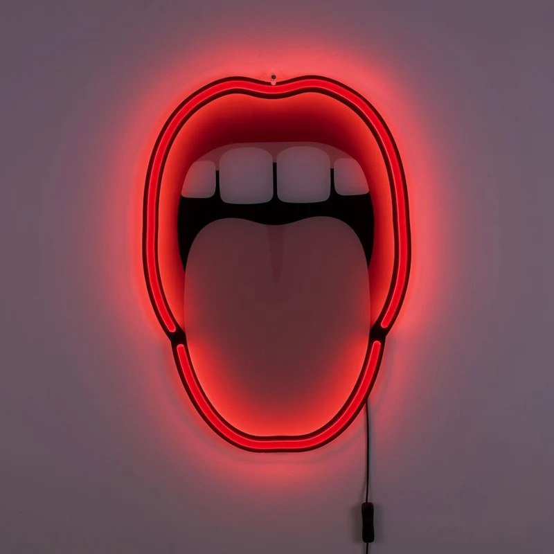 Seletti Blow LED-Wandleuchte Tongue Rot