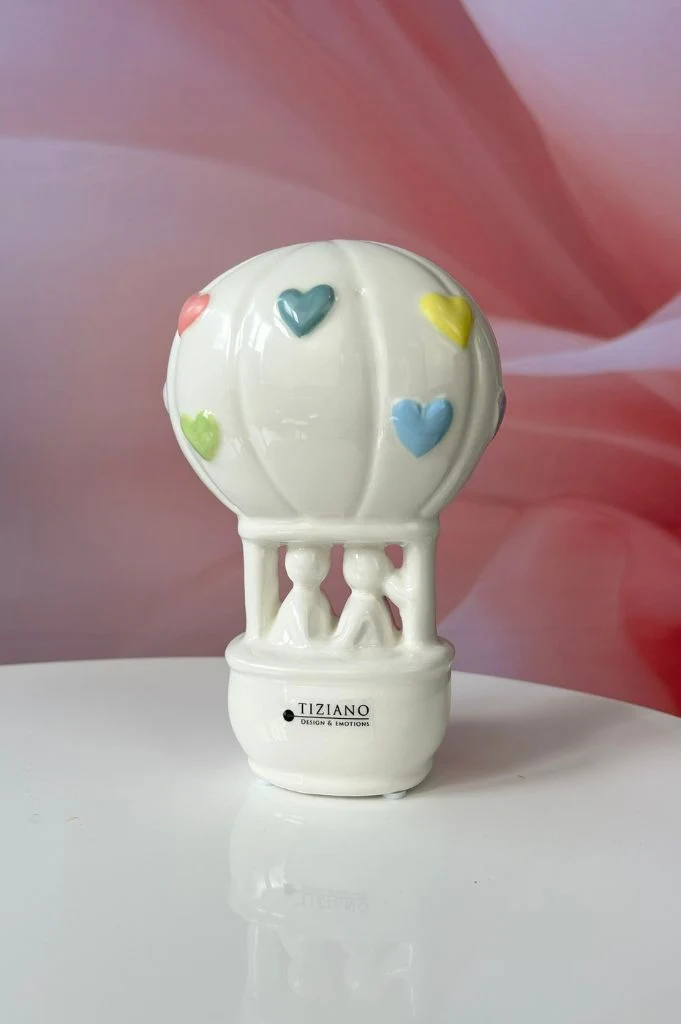 Paar Amanti in Ballon 18cm creme-weiß