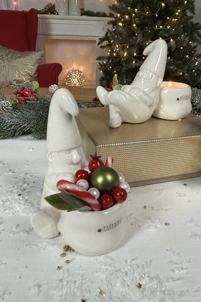 Santa Claudius mit Licht creme-weiß