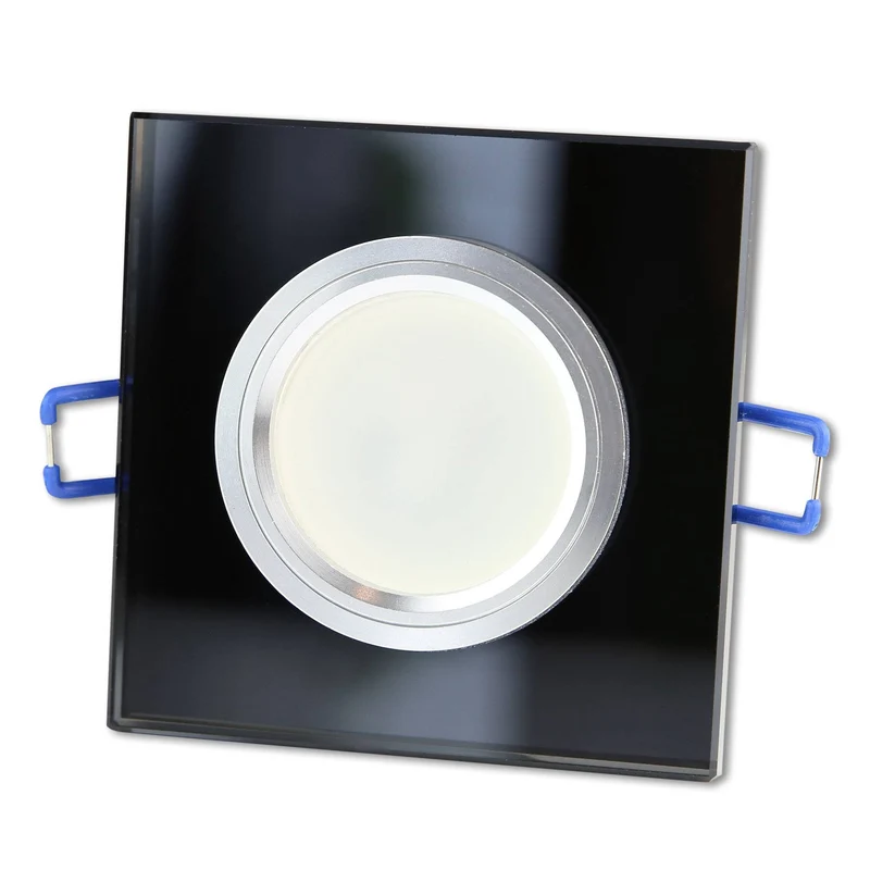 Einbaurahmen rund eckig GU10 Ø65mm Bohrloch Glas Gehäuse Einbaustrahler Einbauspot