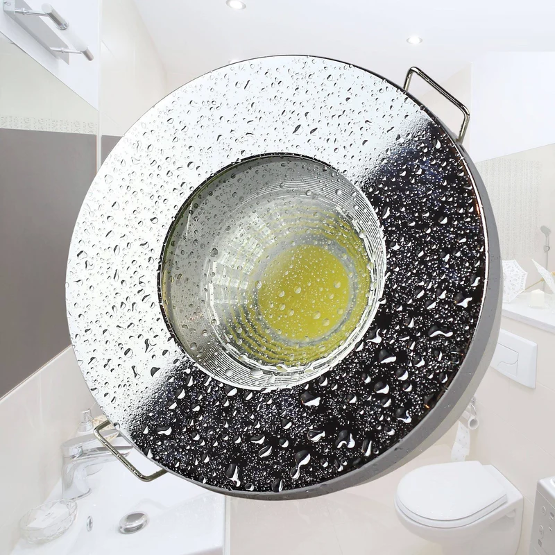 LED Einbaustrahler GU10 Badezimmer Einbaurahmen gebürstet flach rund Dusche Spot