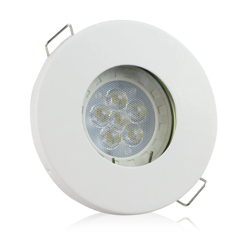 LED Einbaustrahler GU10 Badezimmer Einbaurahmen gebürstet flach rund Dusche Spot
