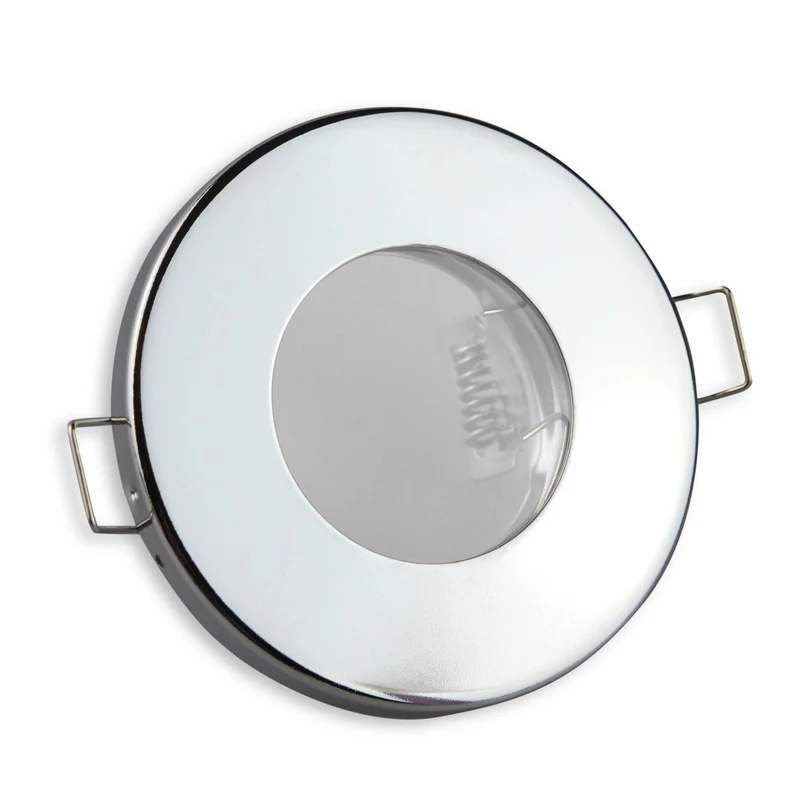 LED Einbaustrahler GU10 Badezimmer Einbaurahmen gebürstet flach rund Dusche Spot